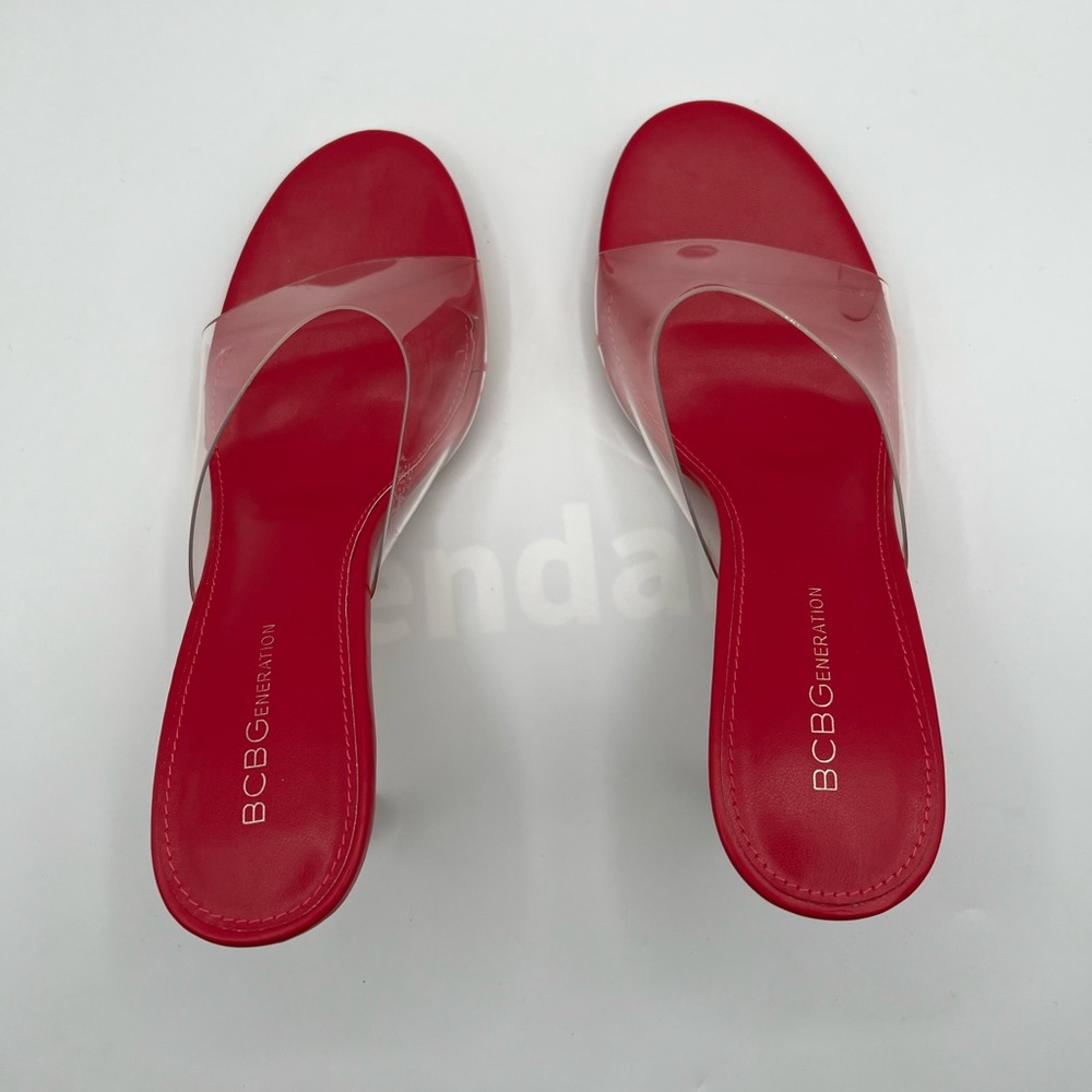 Bcbgeneration Clear Strap Heels Raspberry Pink Si… - image 8